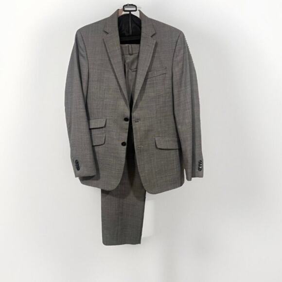 Kenneth Cole 2pc Suit Gray Slim Modern 36R 32x32 - Picture 1 of 14